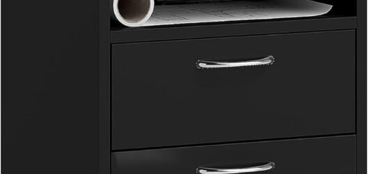 🗄️ HOMCOM Cajonera de Oficina Móvil con Cajón y Gabinete – 40×35×60 cm, Negro