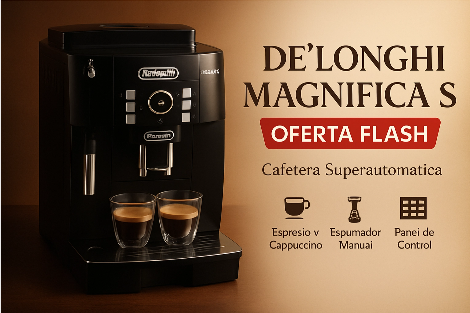 Disfruta Café Profesional en Casa – De’Longhi Magnifica S Perfetto, Espresso y Cappuccino, Espumador Manual
